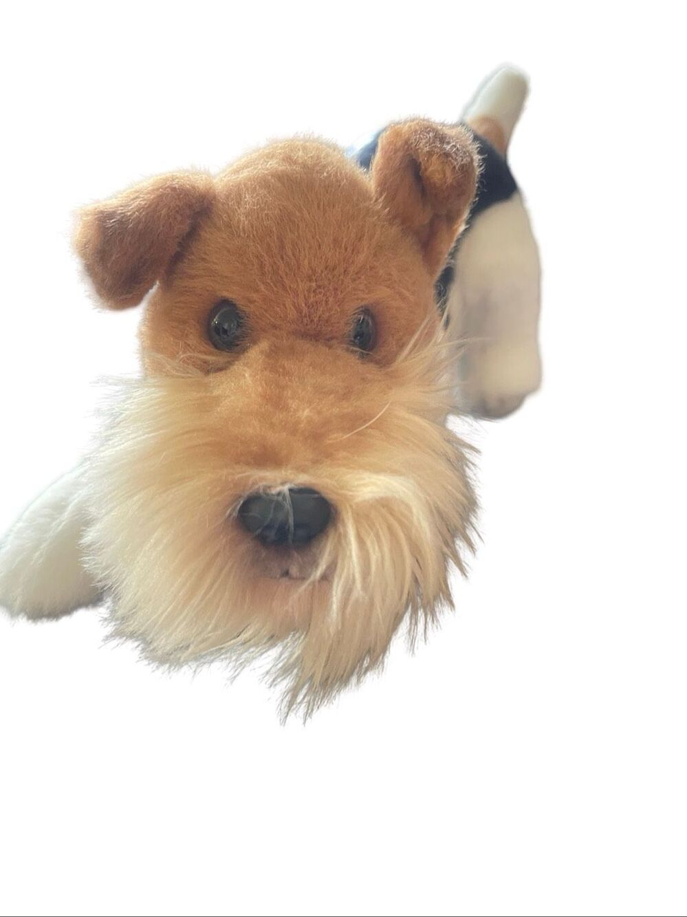 Demdaco White Black Tan Rappa Fox Terrier Plush Stuffed Animal 13"